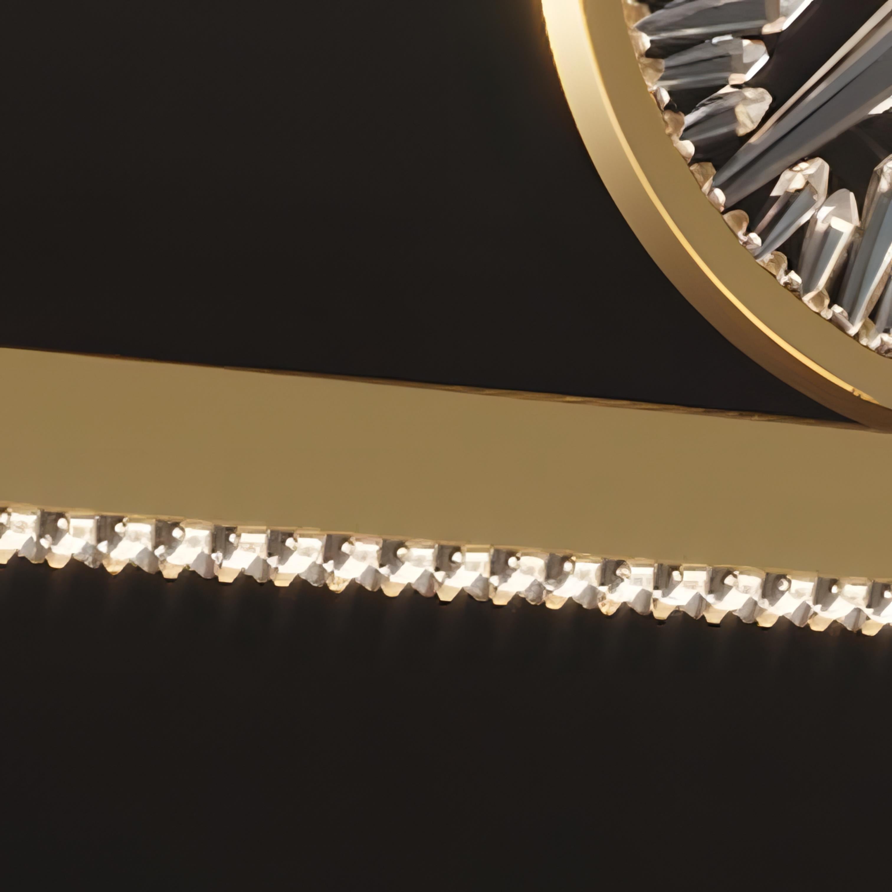 Beckett - Round Crystal Multi Clock Gold Chandelier