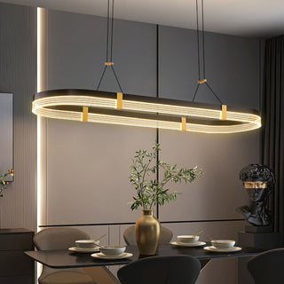 Dziadzan - Modern Hanging Round Black & Gold Ceiling Light Chandelier