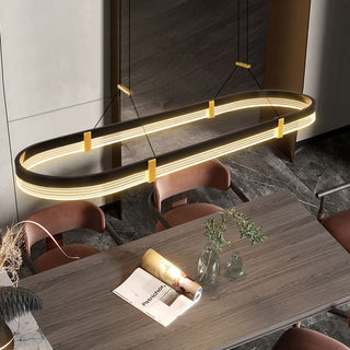 Dziadzan - Modern Hanging Round Black & Gold Ceiling Light Chandelier