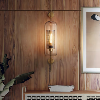 Davina - Metal Mesh Caged Glass Modern/Industrial Wall Light