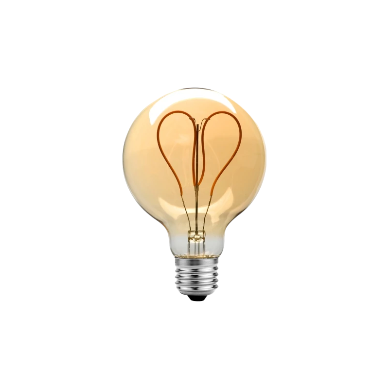 Retro G95 Heart E27 Screw Bulb 4W
