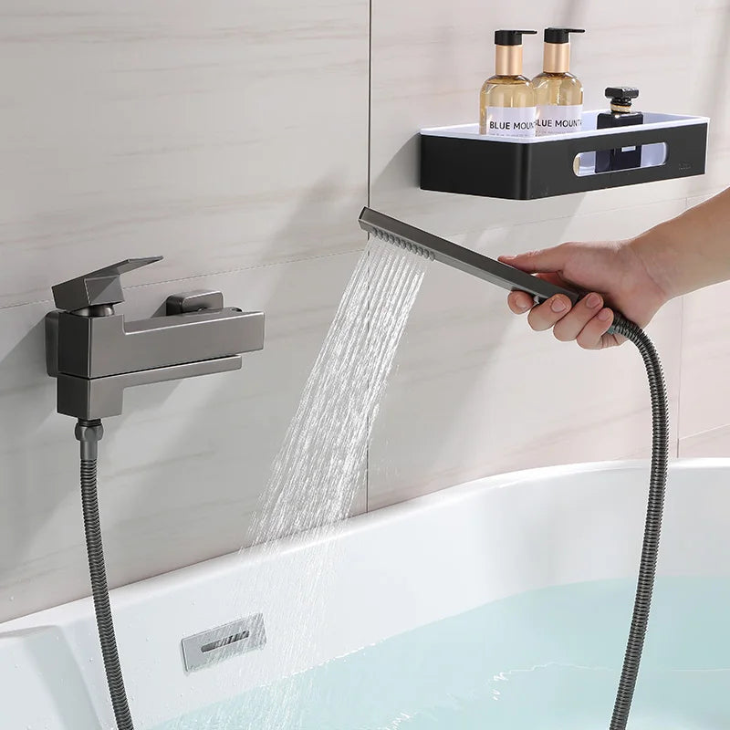 Mosier - Modern Single Handle Bathtub Tap Set with Handheld Shower