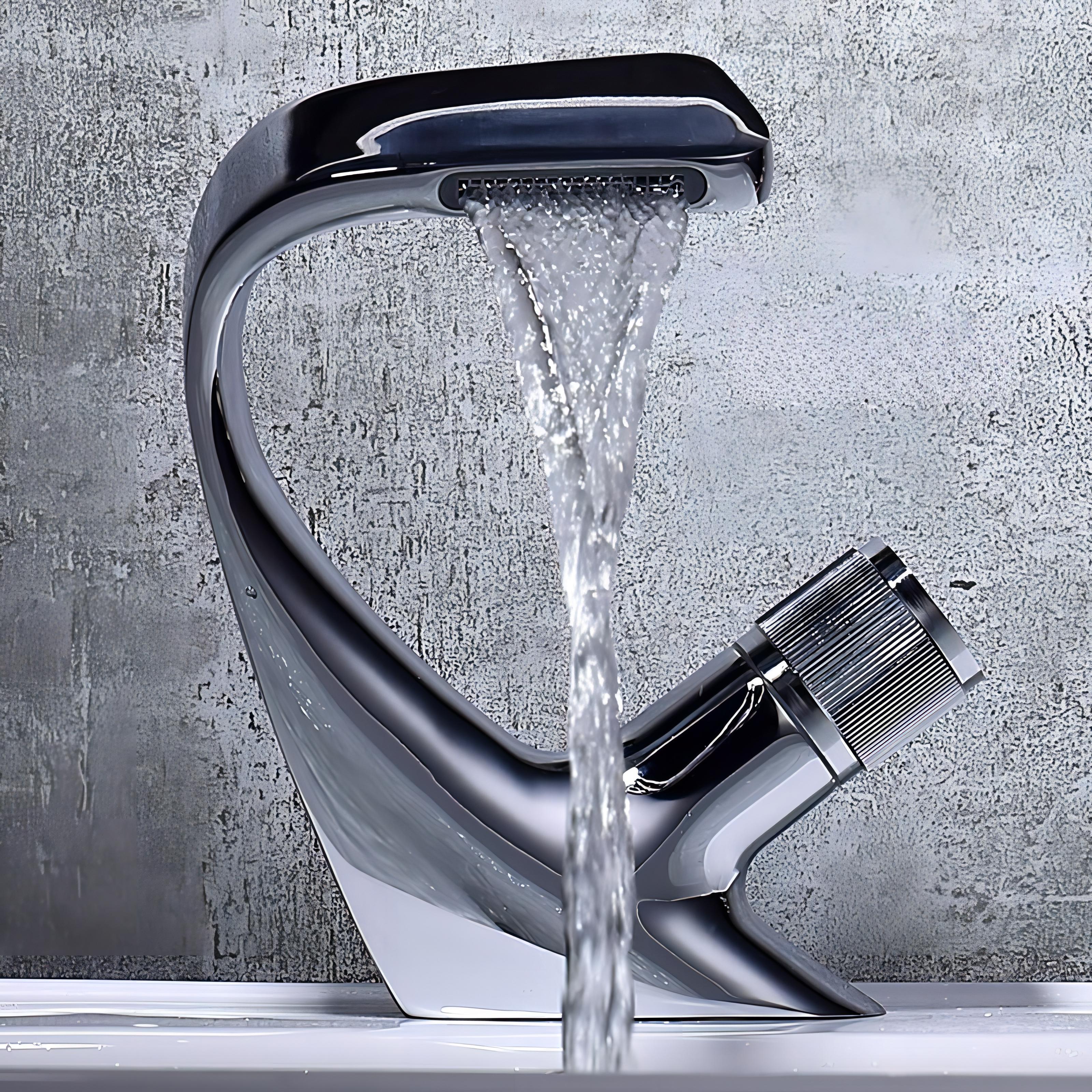 Czar - Modern Hot/Cold Curved Waterfall Basin Tap