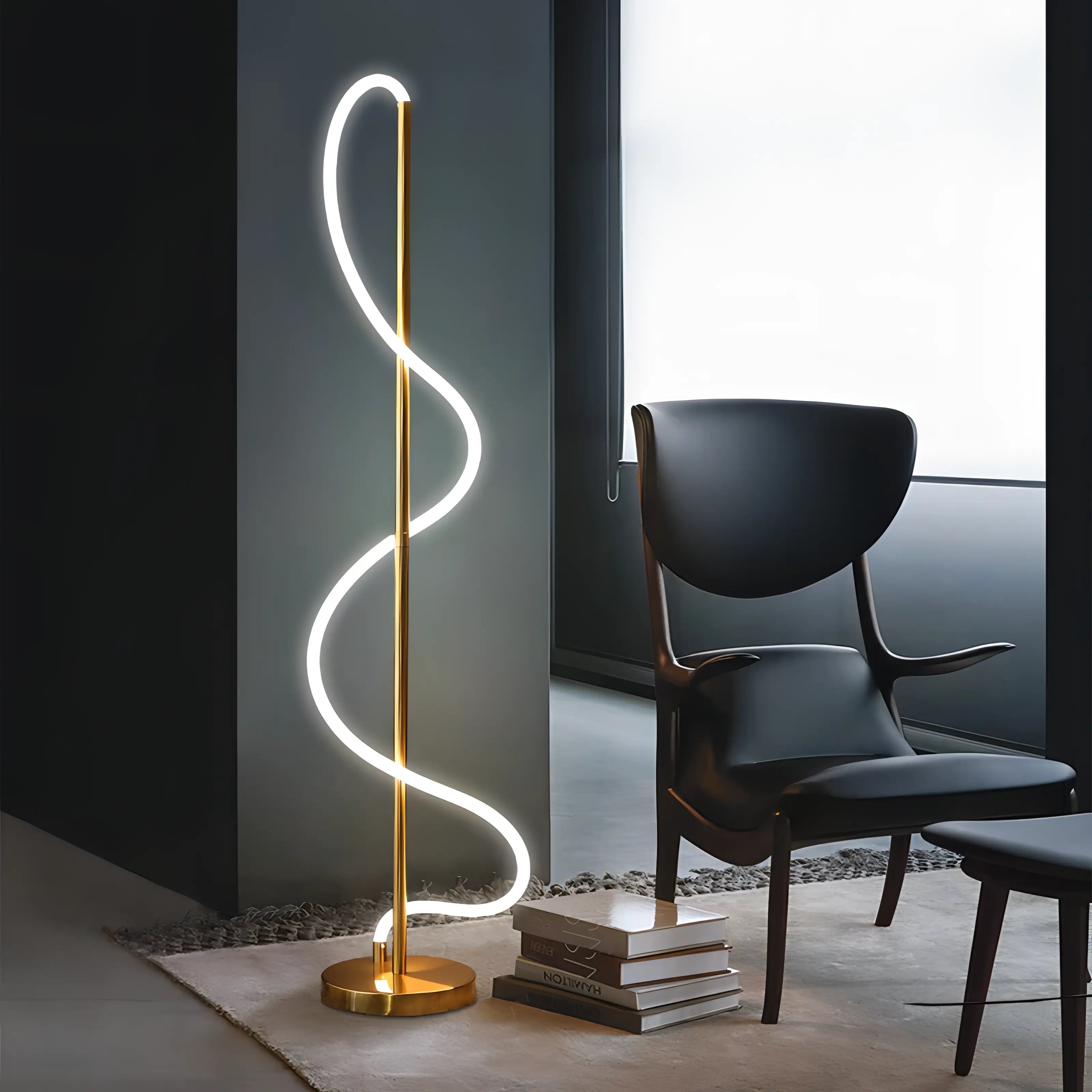 Oliver - Modern LED Swirl Floor Lamp