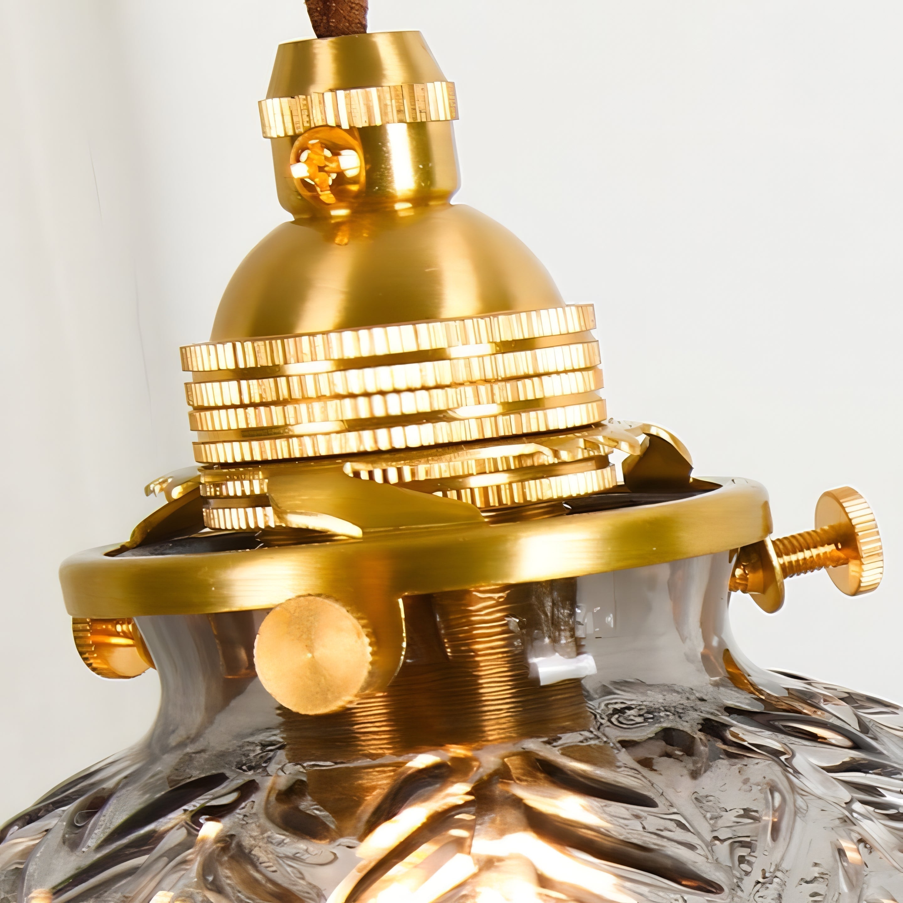 Soren - Round Patterned Coloured Glass Pendant Ceiling Light