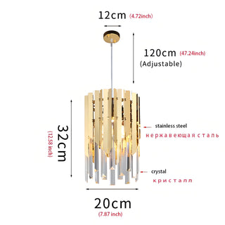 Coleson - Round Gold Crystal Hanging Ceiling Chandelier