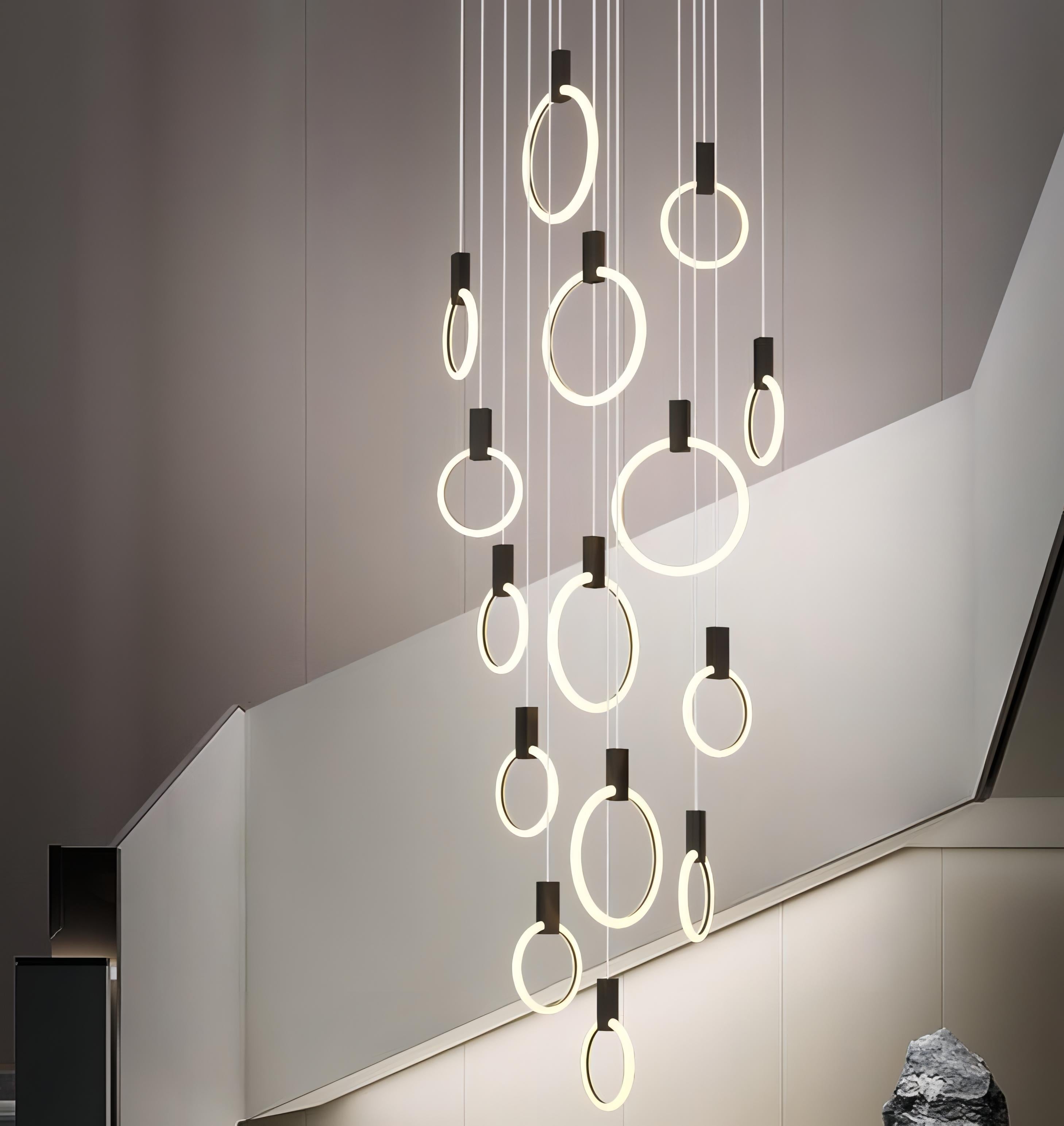 Dimitri - Acrylic Round Multi Ring Hanging Ceiling Chandelier