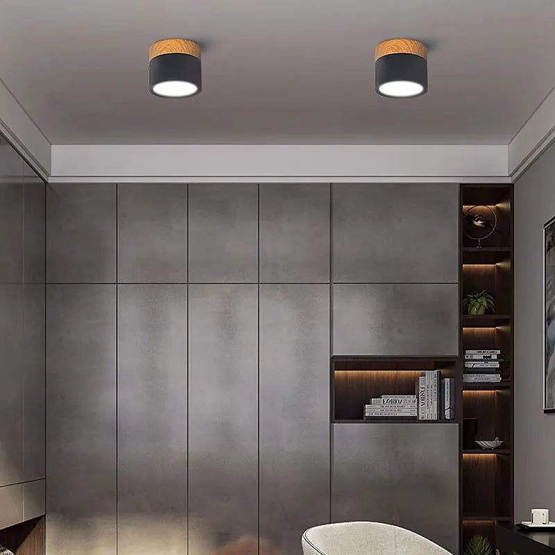 Alante - Nordic Wood Style Surface Mounted Round Ceiling Downlight