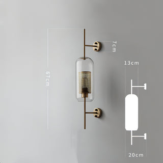 Davina - Metal Mesh Caged Glass Modern/Industrial Wall Light