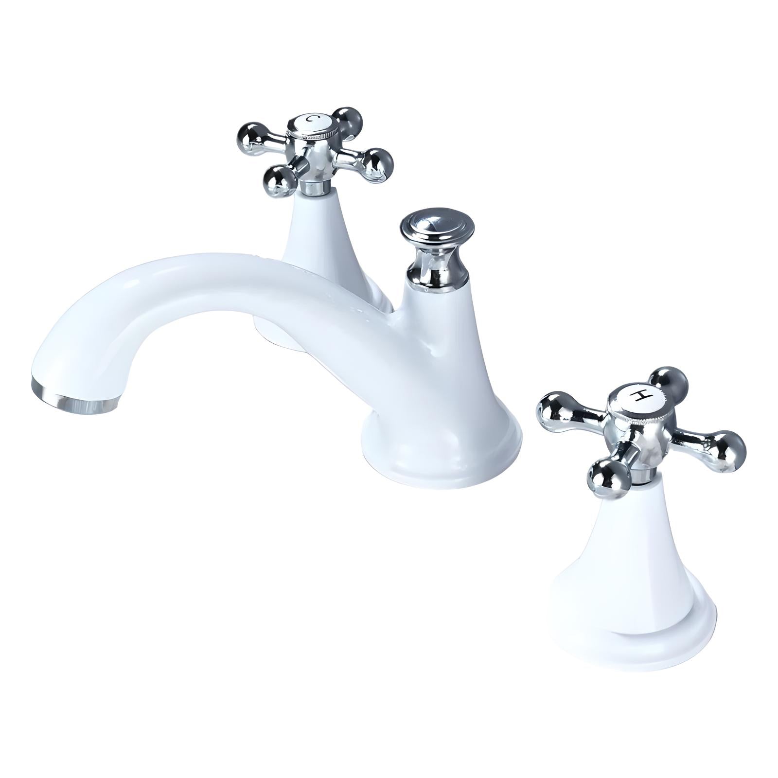 Tehya - Retro Modern Black Brass Dual Handle Mixer Basin Tap