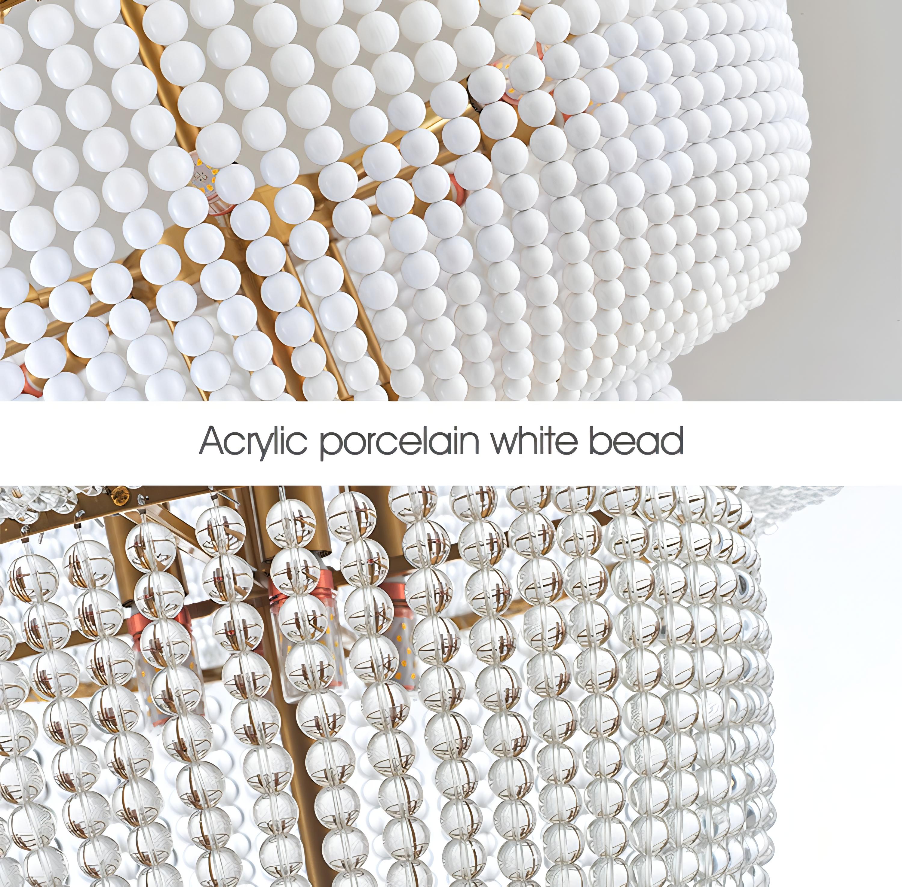 Khai - Modern Gold Bohemian Bead Ceiling Light Chandelier