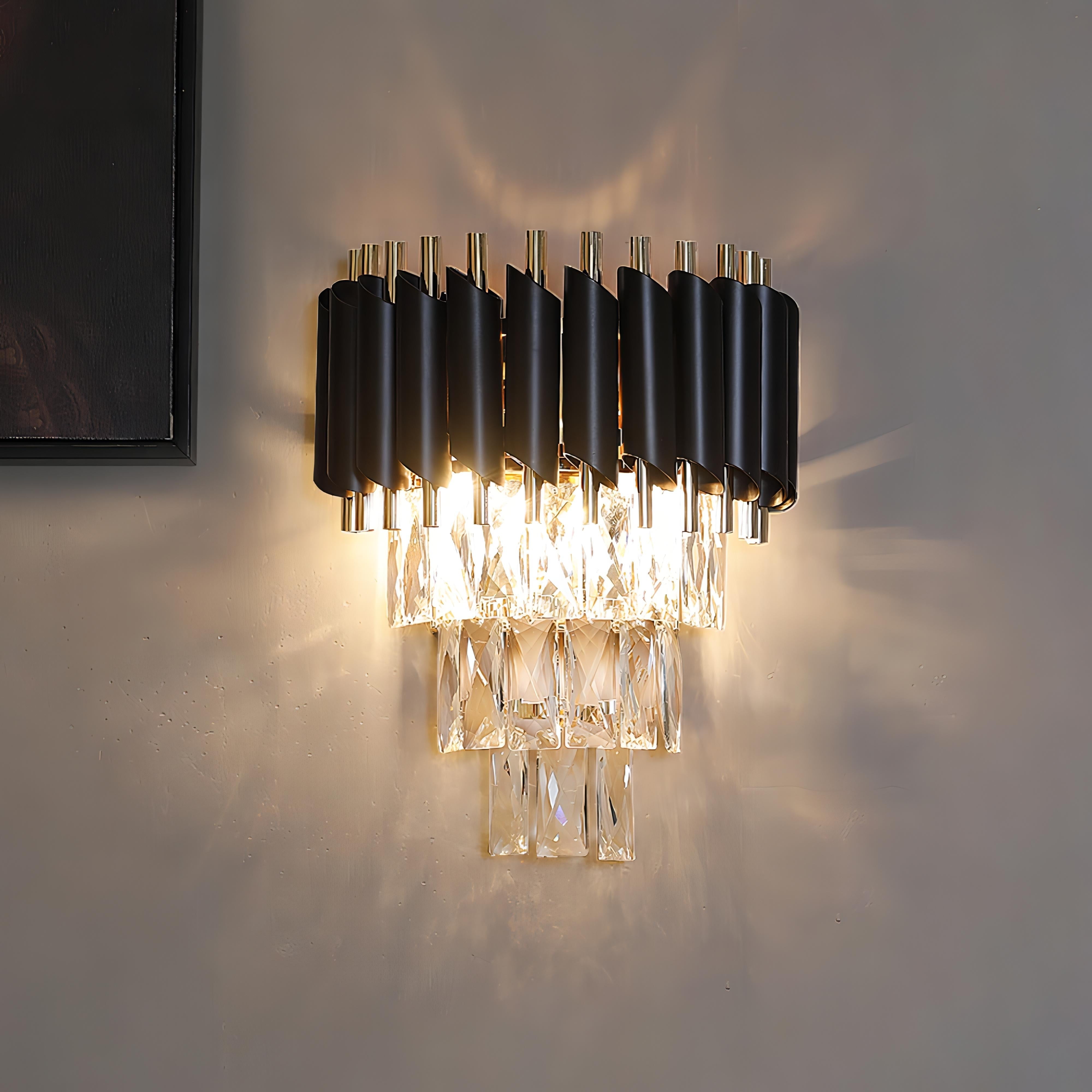 Cassian - Crystal Tiered Modern Glass Wall Light Chandelier