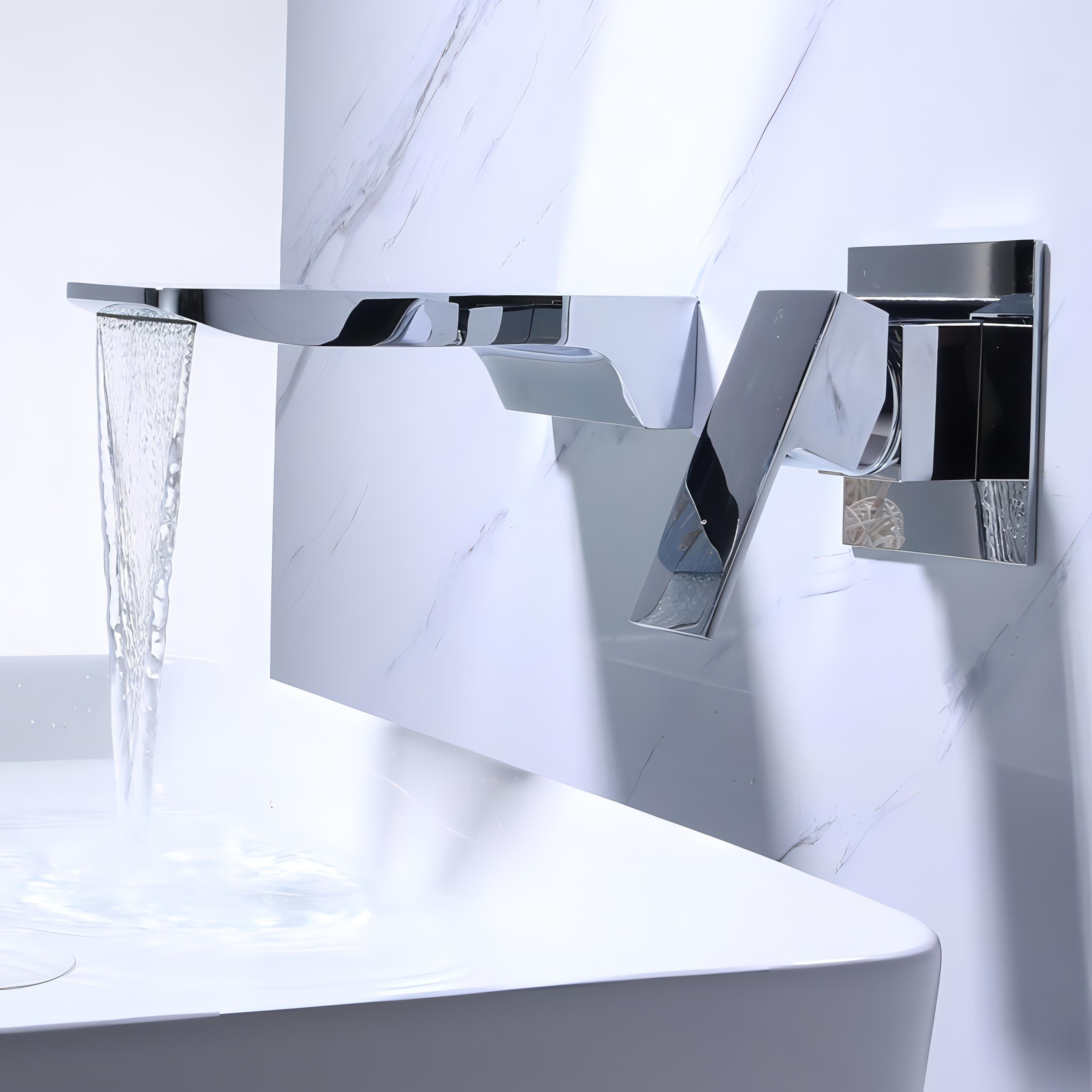 Vance - Modern Waterfall Basin Wall Mounted Mixer Tap