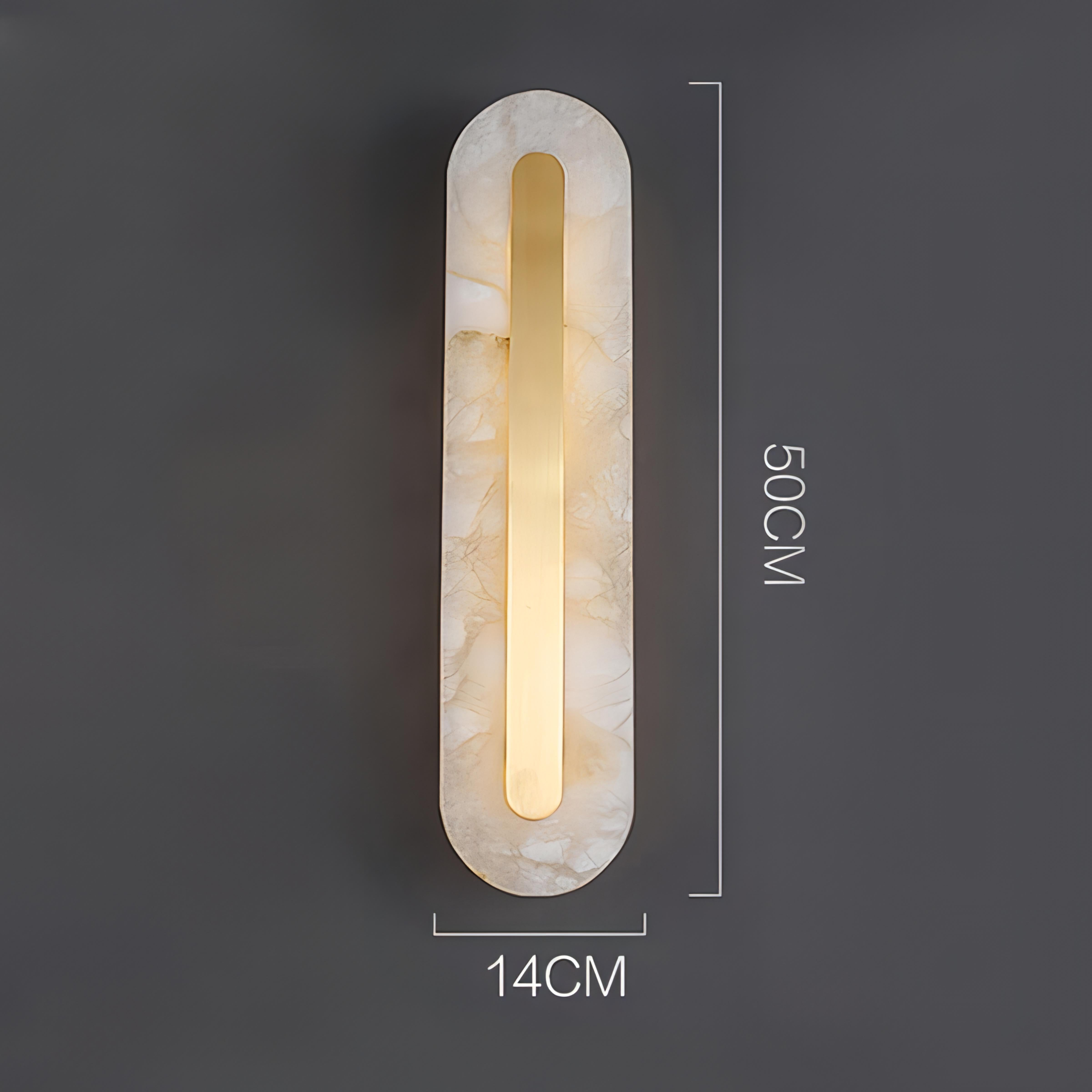 Jedidiah - Marble Gold Frame Rounded Wall Light