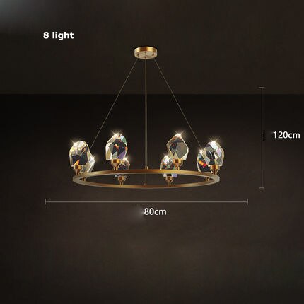 Cesar - Round Gold Crystal Glass Modern Ceiling Light Chandelier
