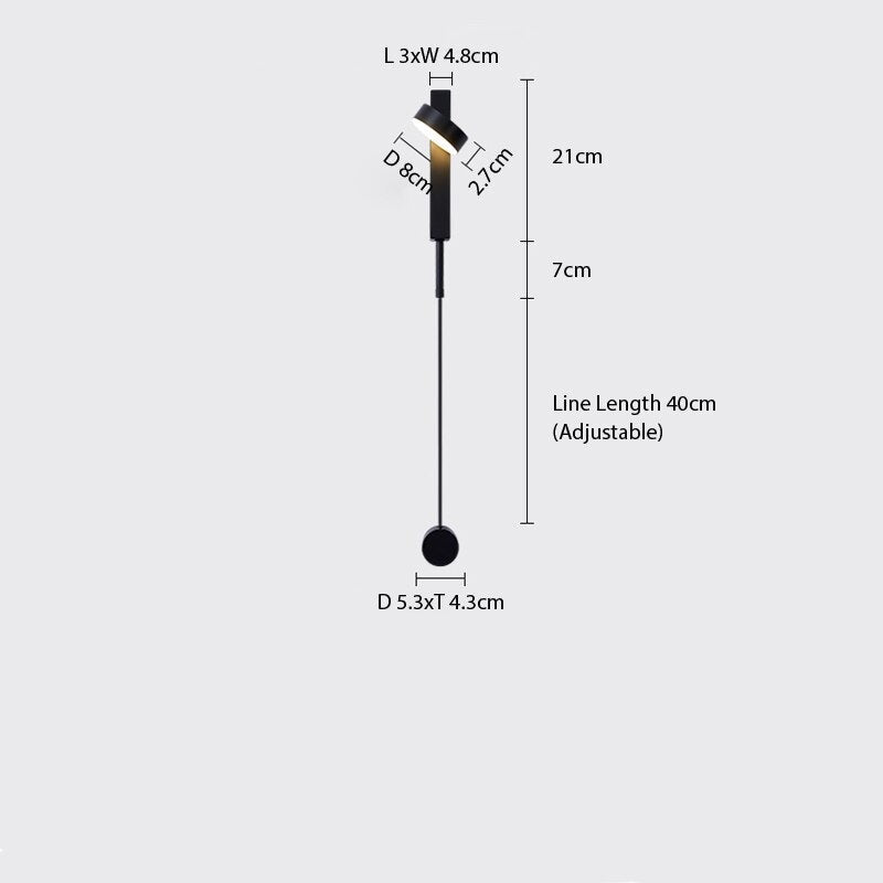 MELUSINE - Modern Long Bar Adjustable Head LED Wall Light