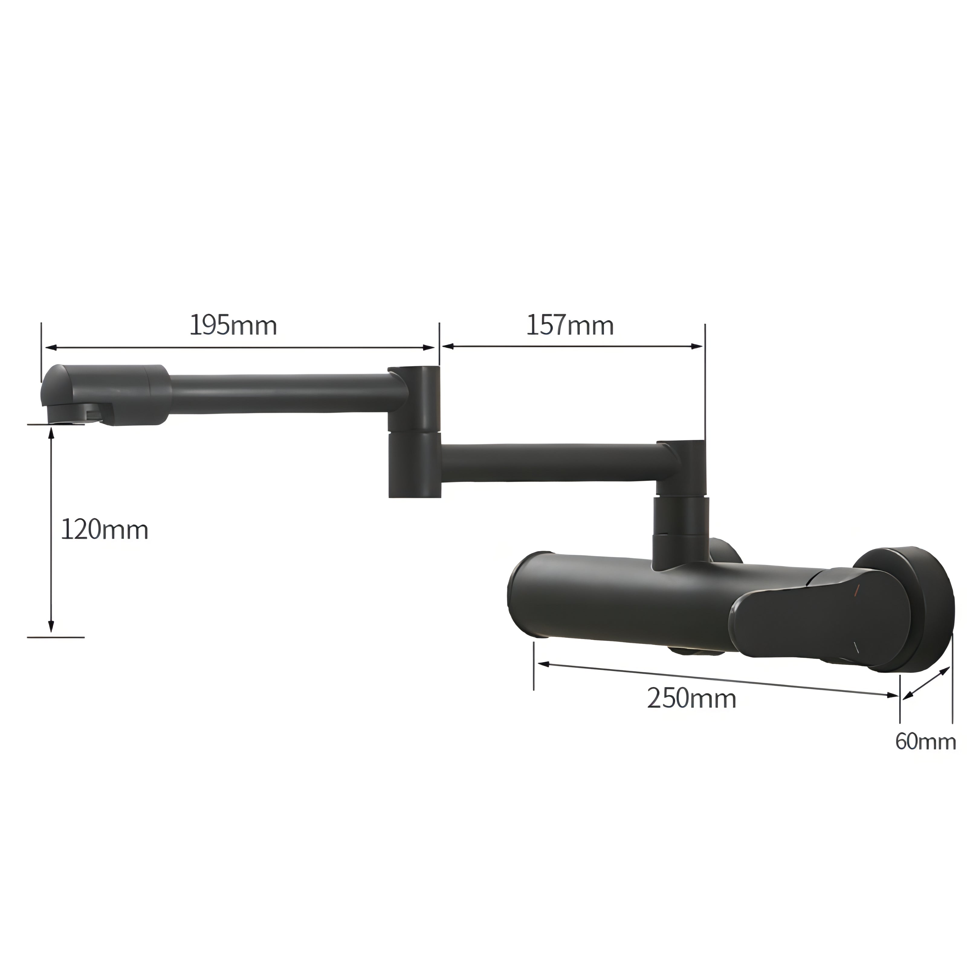 Kaison - Telescopic Folding Kitchen Wall Mounted Mixer Tap
