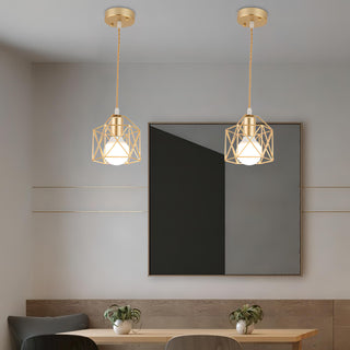Crosby - Modern Metal Cage Pendant Ceiling Light