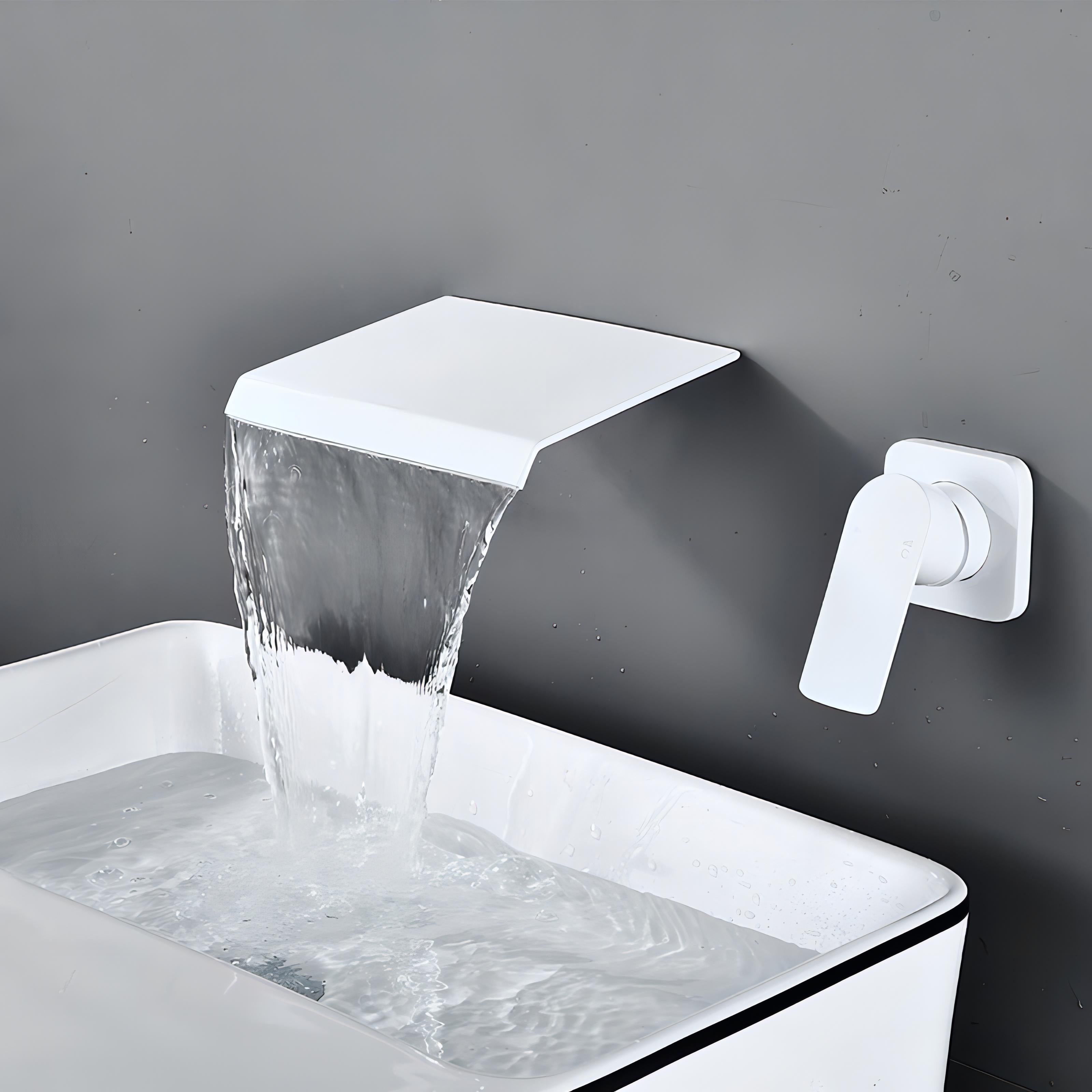 Jair - Modern Waterfall Wall Mounted Single Lever Basin Tap Set
