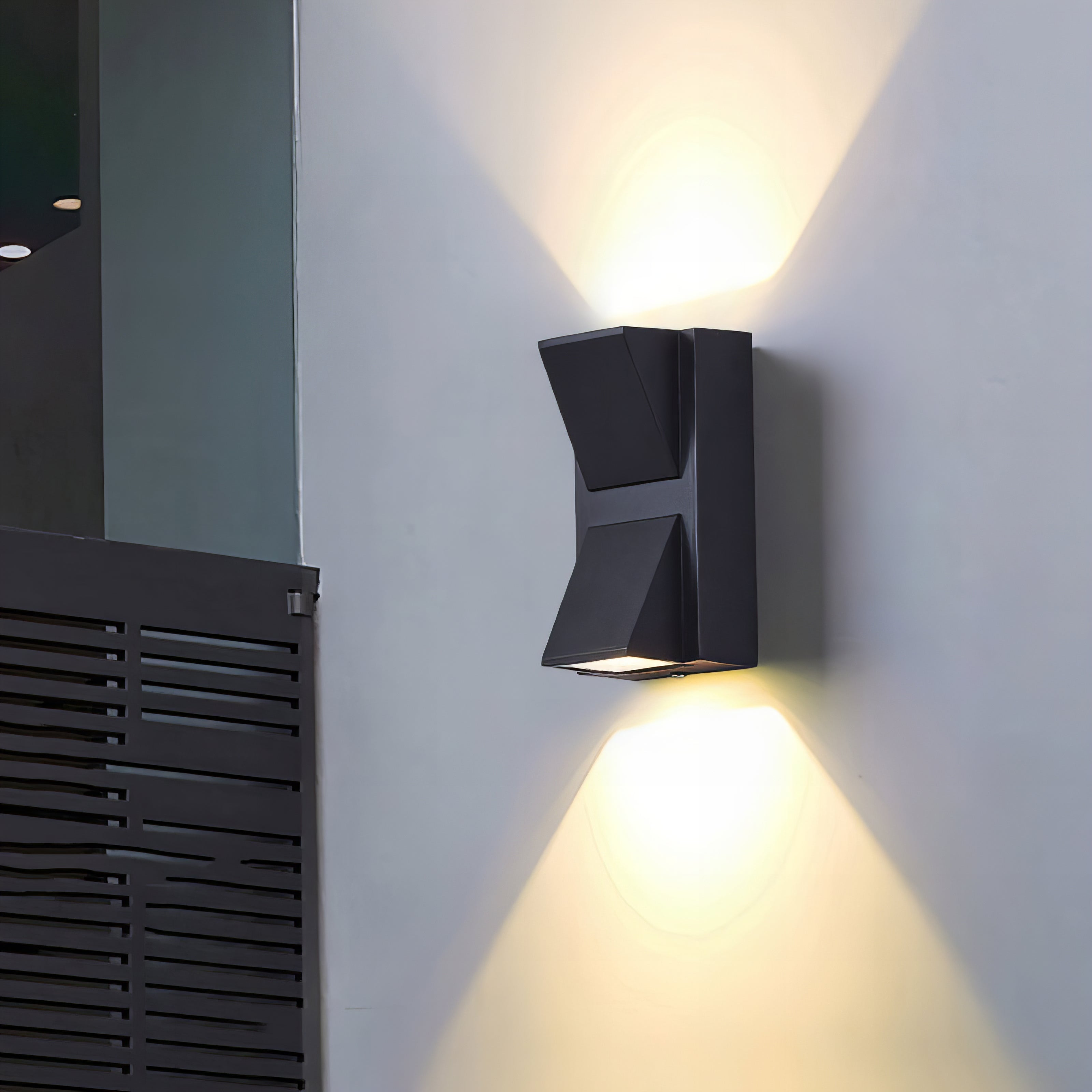 Banks - Dual Head Up/Down Black LED Outdoor Wall Light
