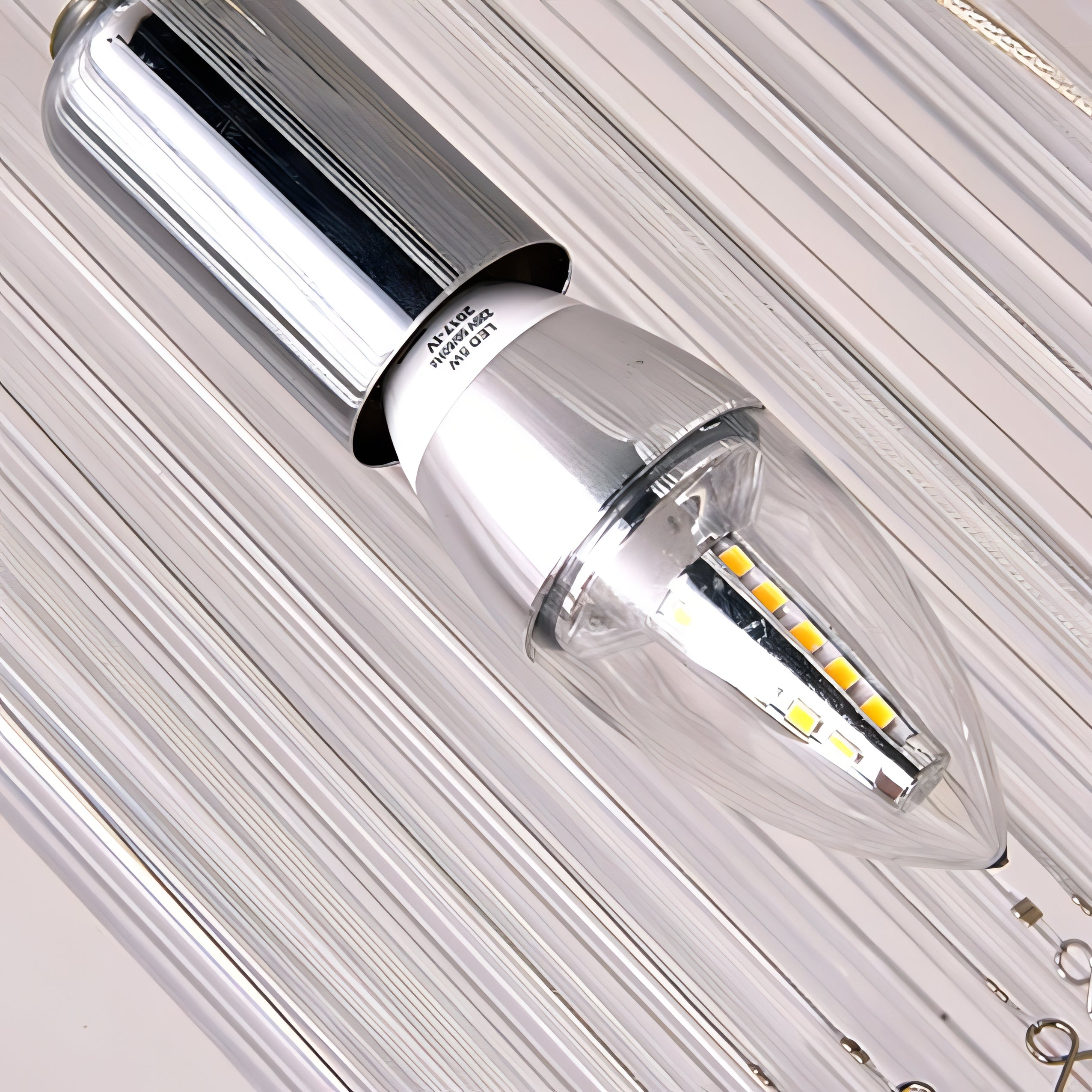 Darius - Long Crystal Tiered Fixed Hanging Ceiling Light Chandelier