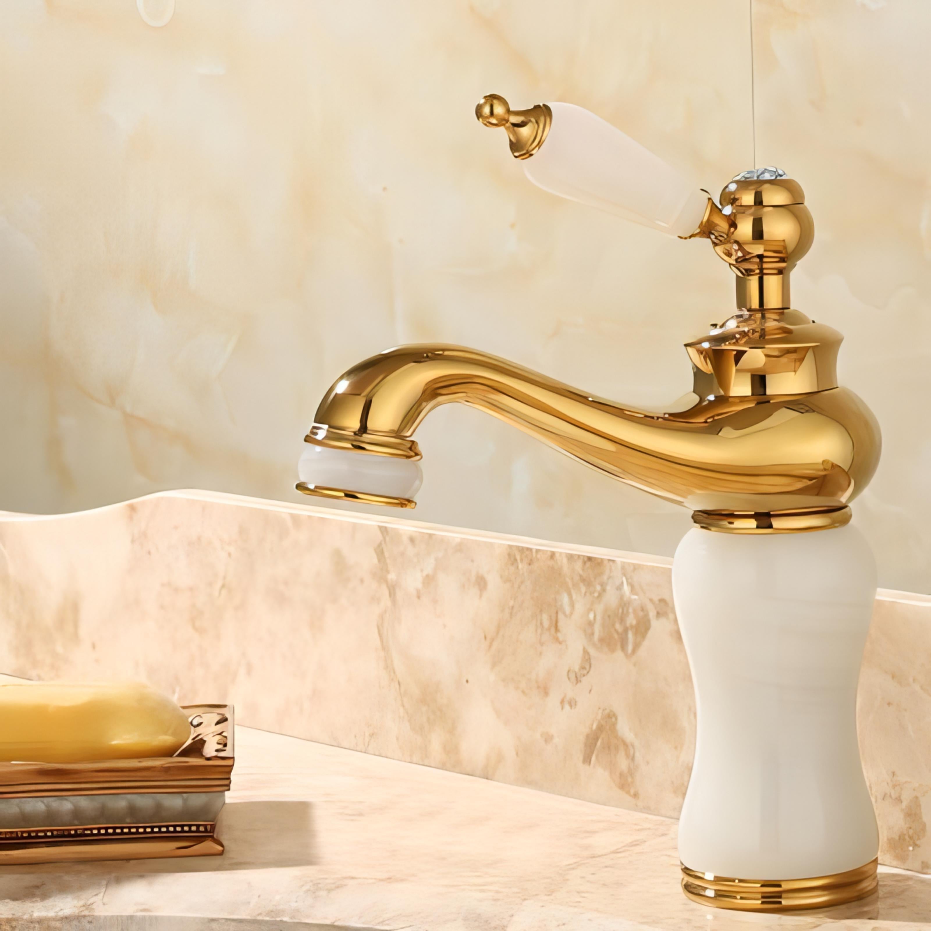 Karsyn - Retro Basin Single Lever Gold Brass Mixer Tap
