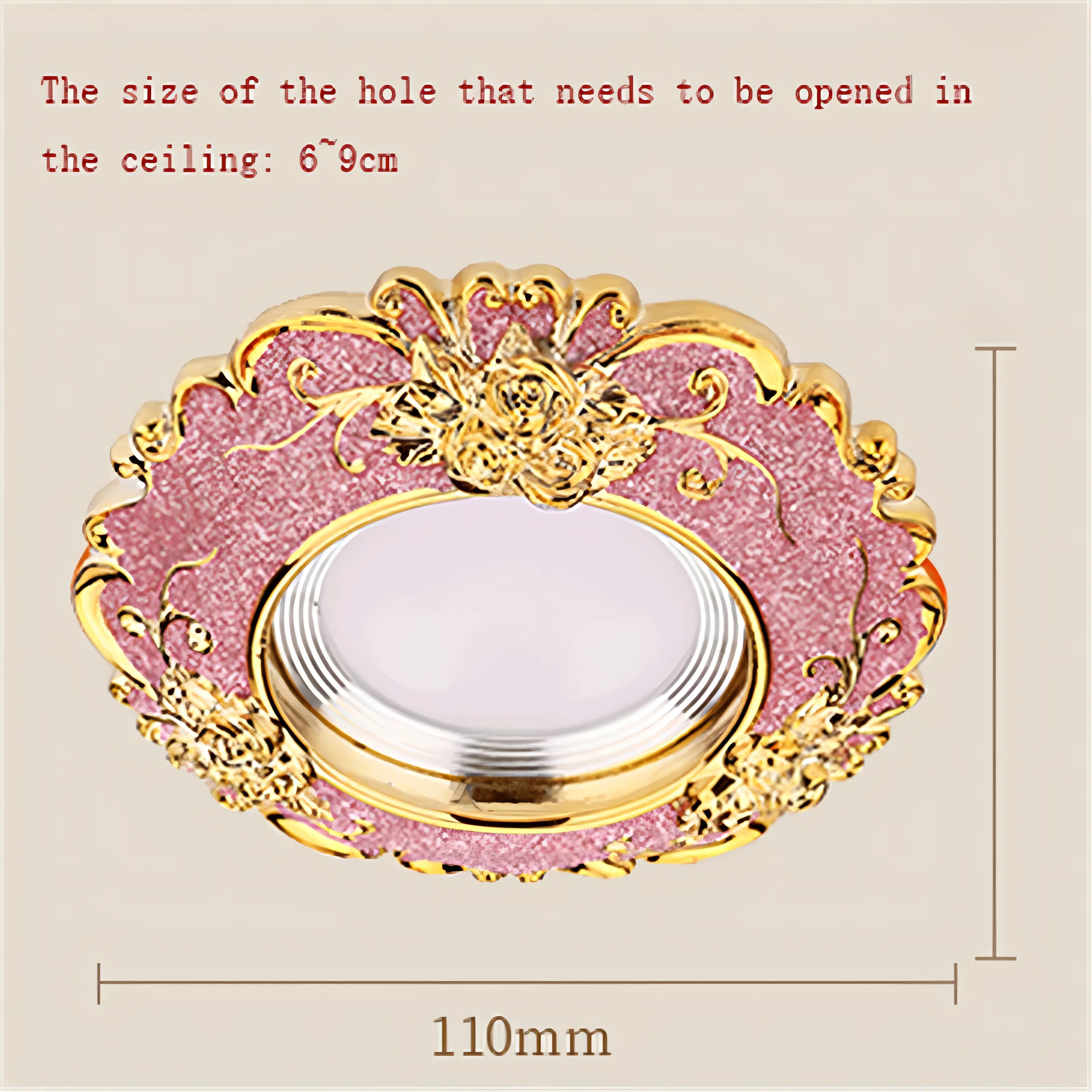 Bratcher - European Pink/Gold Vintage Recessed Ceiling Downlight