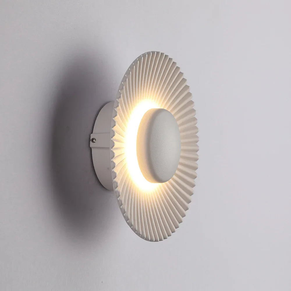 Battistina - Modern Circular Patterned Glass LED Wall Light