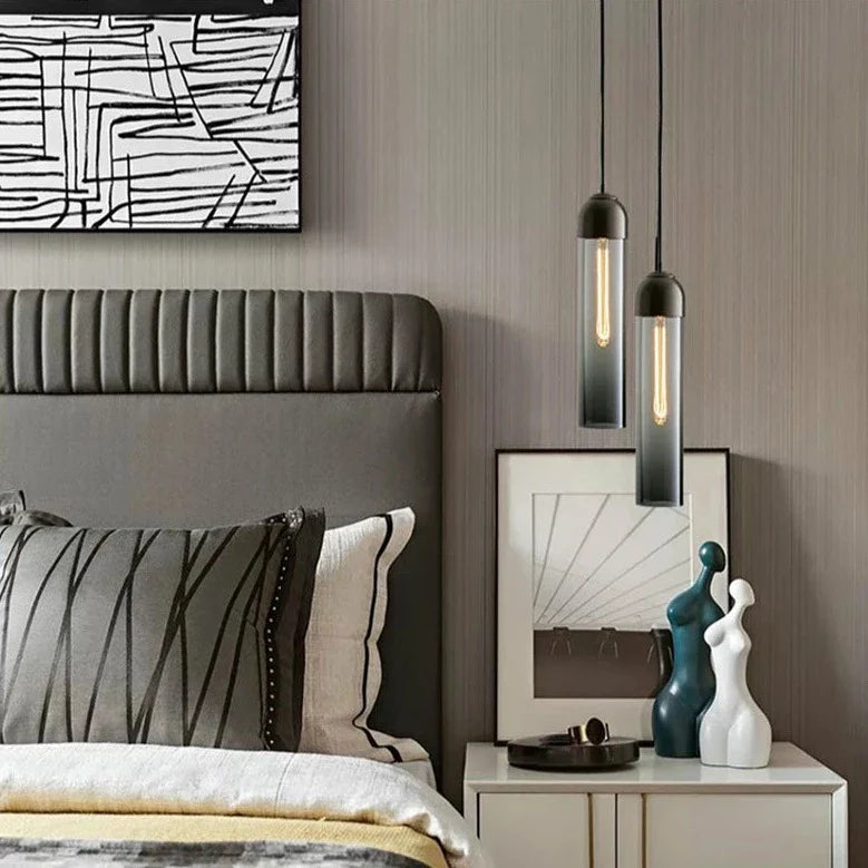 Murillo - Hanging Tube Coloured Glass Ceiling Pendant Light