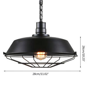 Briggs - Vintage Rustic Hanging Round Caged Pendant Ceiling Light