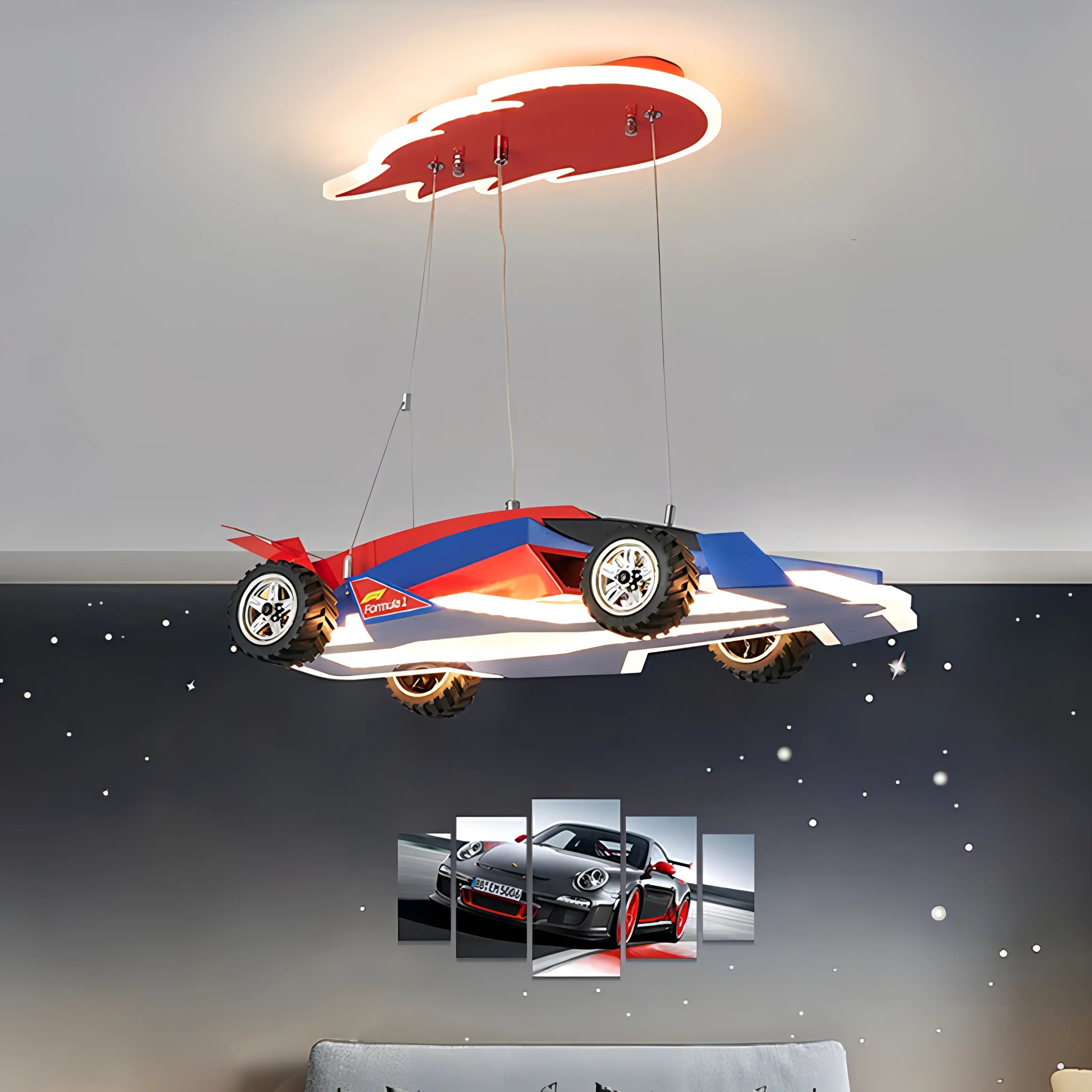 Copeland - LED Hanging Racing Car Children's Ceiling Light