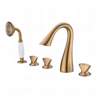 Mckayla - Modern 5 Piece Bathtub Filler Set with Pull Out Handheld Shower
