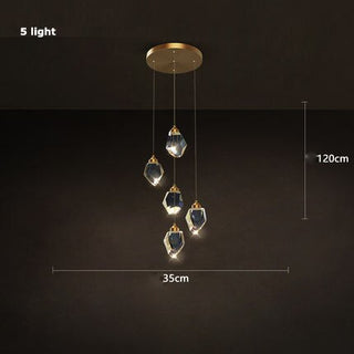 Cesar - Round Gold Crystal Glass Modern Ceiling Light Chandelier