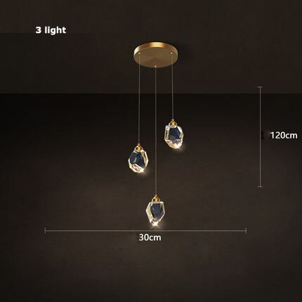 Cesar - Round Gold Crystal Glass Modern Ceiling Light Chandelier