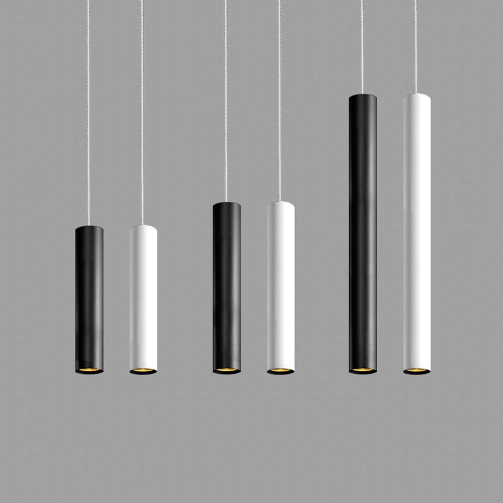 CHANDAKI - Dimmable LED Long Tube Modern Adjustable Cord Pendant Light