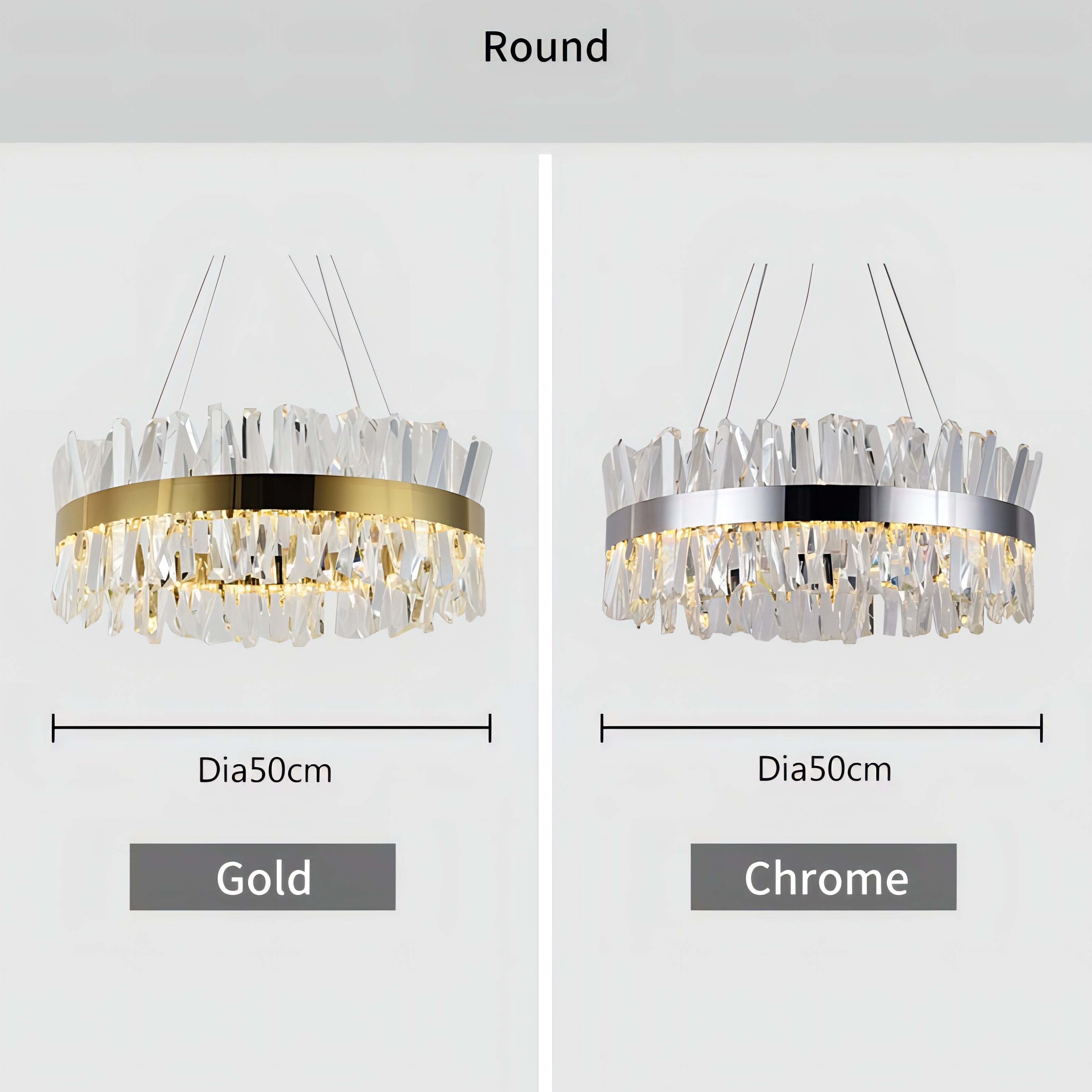 Johan - Up/Down Crystal Glass Round Hanging Ceiling Light Chandelier