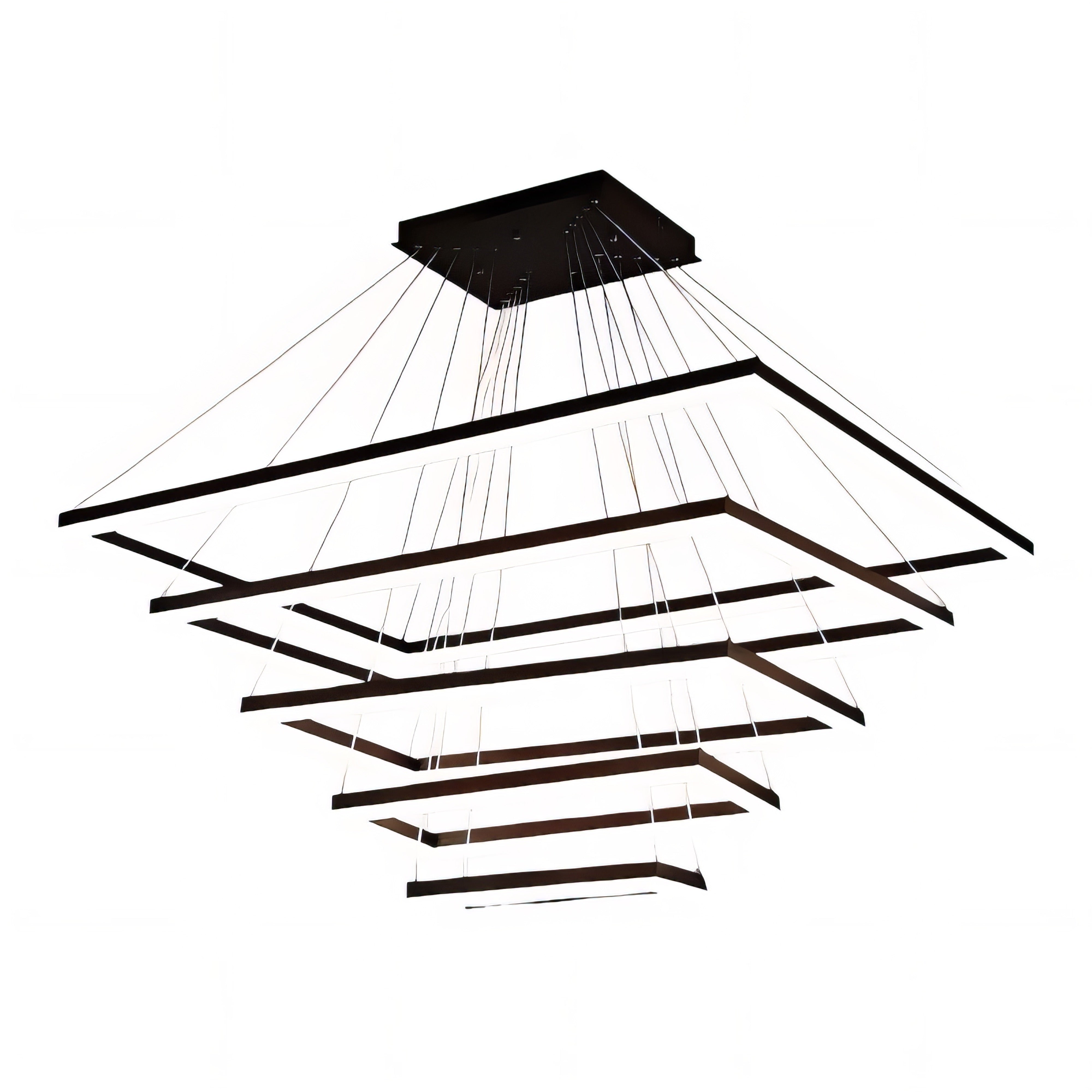 Aoede - Tiered Hanging LED Rectangle Modern Chandelier
