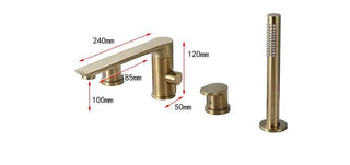 Verania - Modern 4 Piece Bathtub Tap Set with Handheld Shower