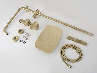 Benavides - Dual Handle Rain Shower Set with Wall Mounted Water Mixer