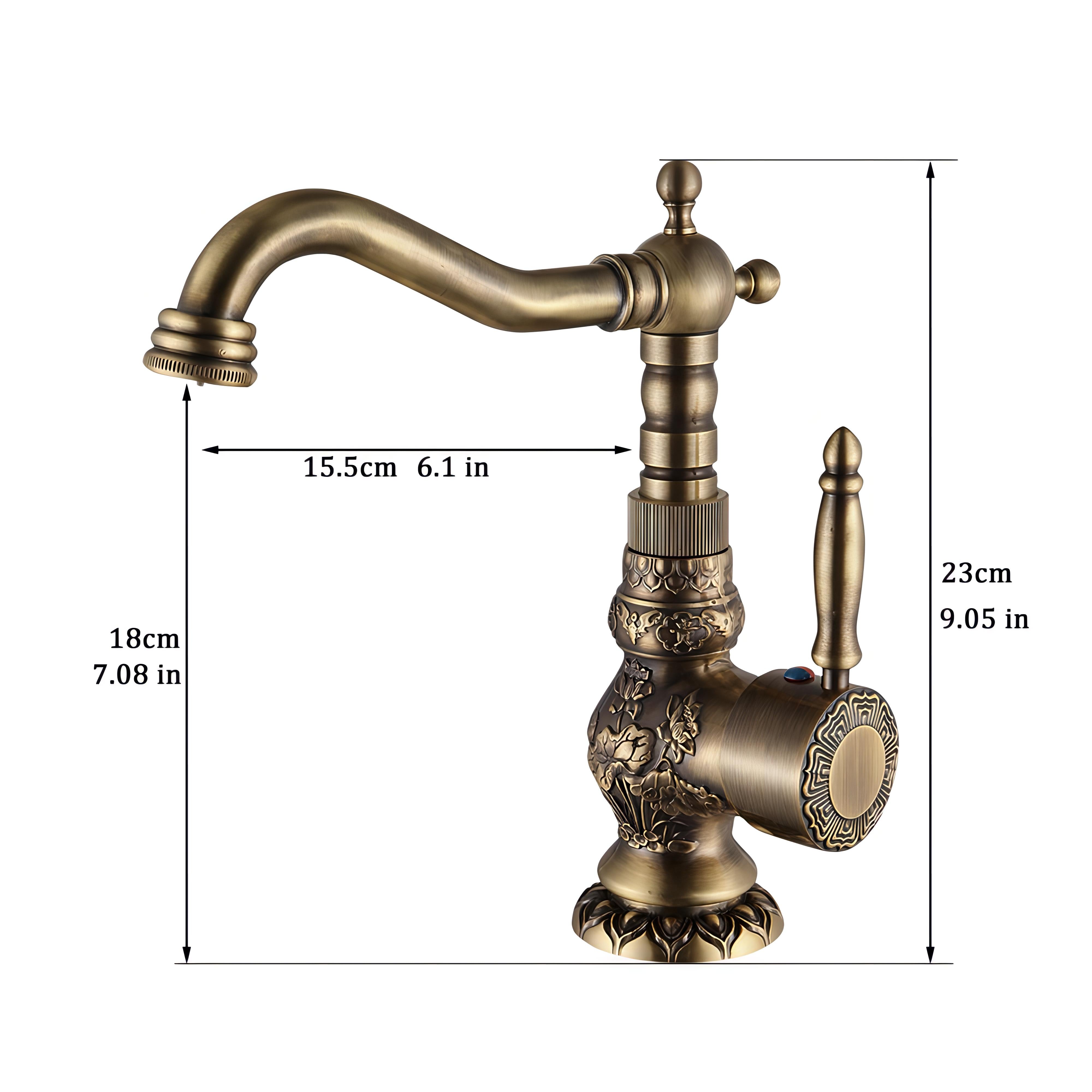 Osiris - Antique Brass Rotating Single Lever Mixer Basin Tap
