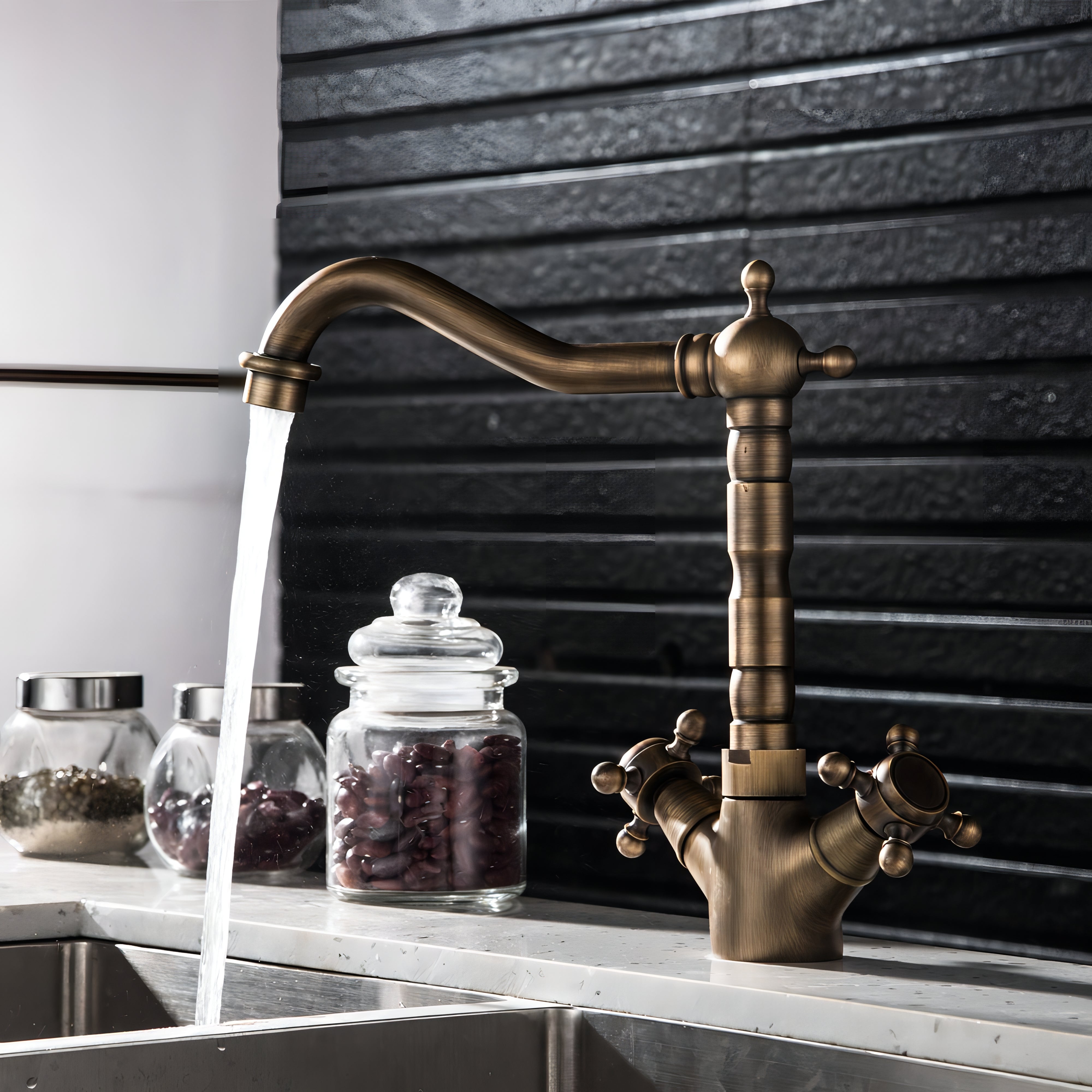Kasen - 360 Degree Mixer Bronze Kitchen Tap