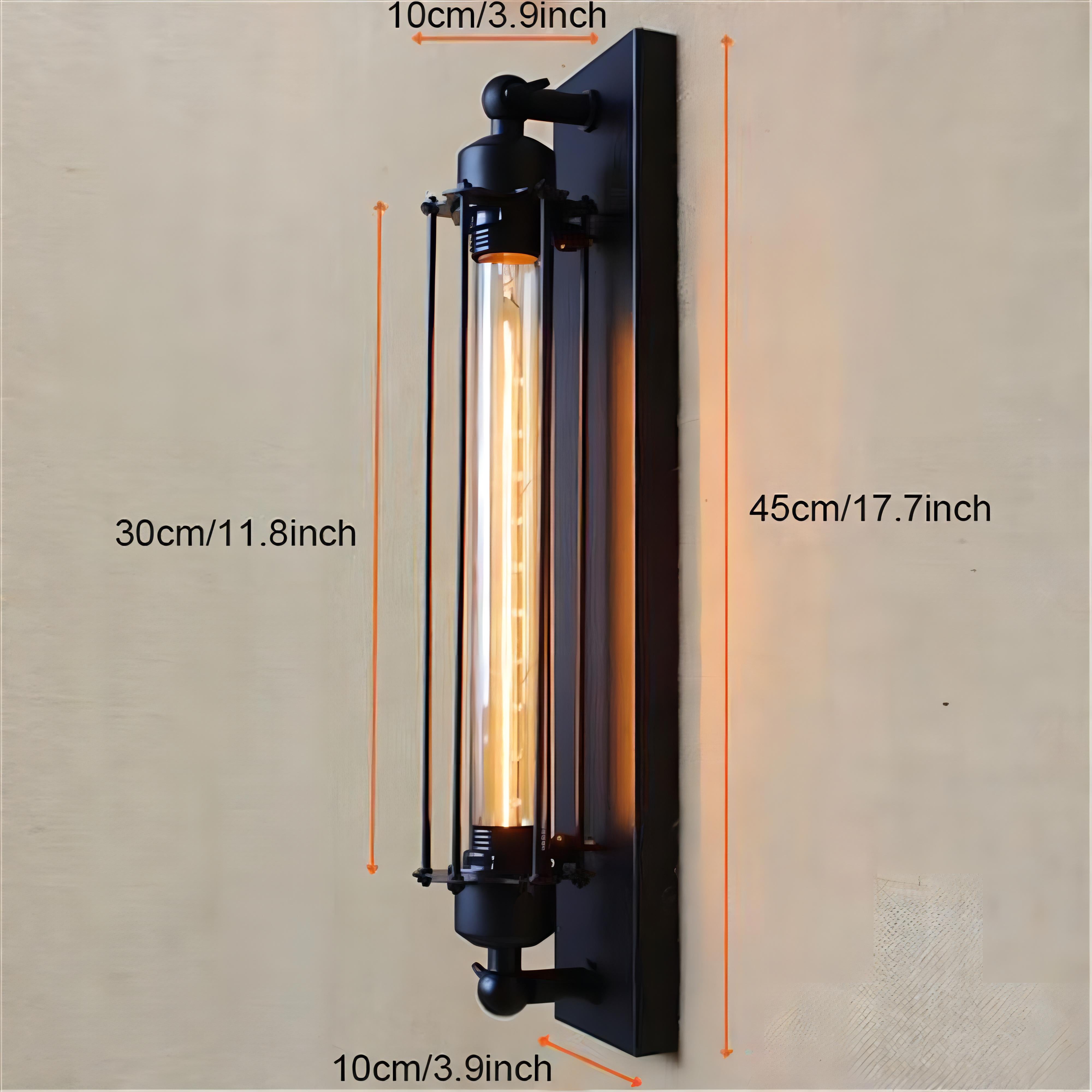 Alfonso - Vintage Black Rustic Wall Light With Filament Bulb