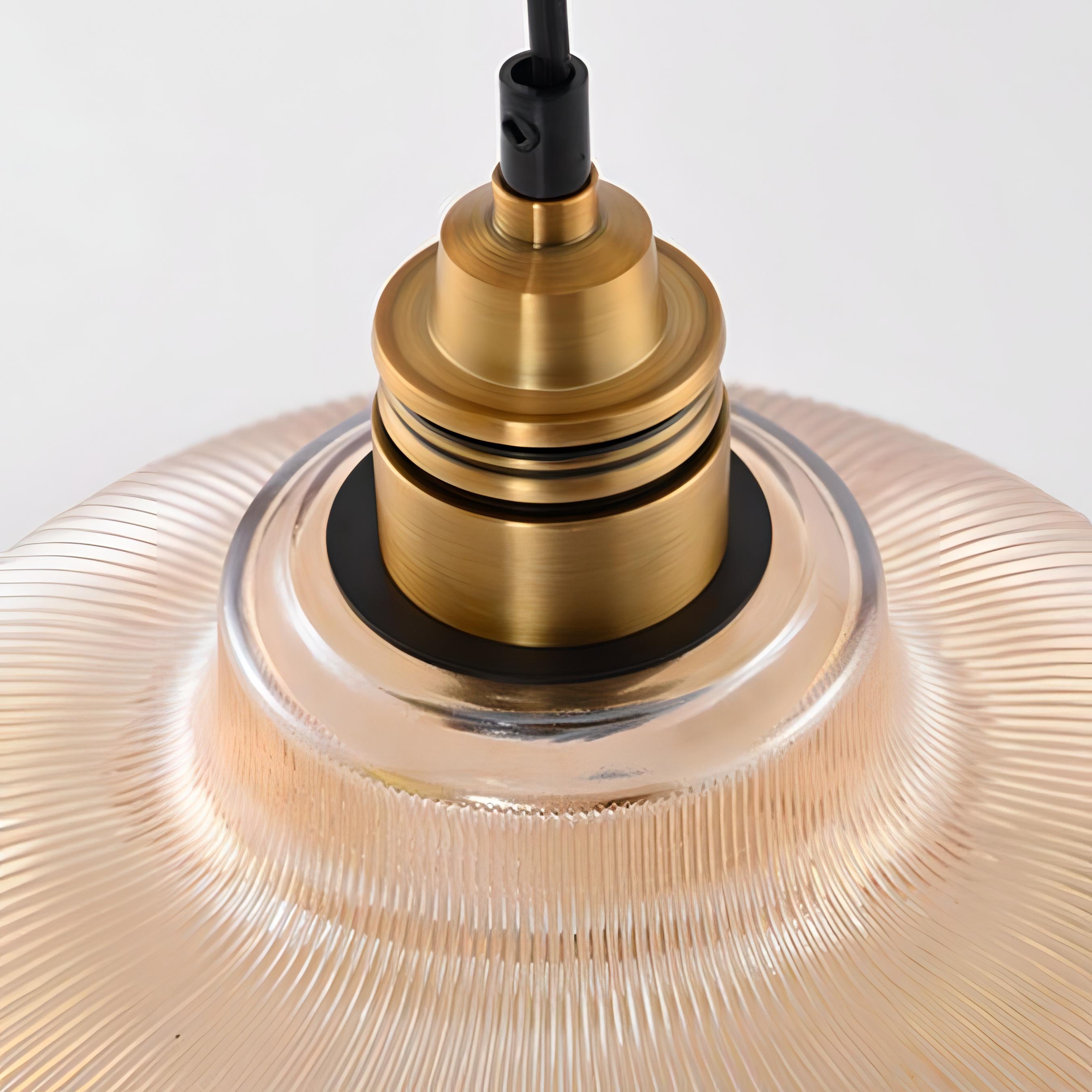 Jakai - American Vintage Stripe Patterned Glass Round Pendant Ceiling Light