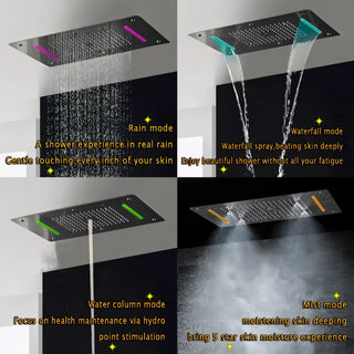 Brooks - Thermostatic Complete Shower System Set with Rough-in-Valve Large flow LED