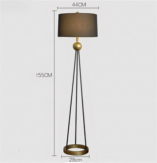 Sam - Vintage Inspired Fabric Tripod Floor Light