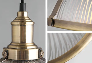 Julio - Patterned Glass Round Dome Vintage Hanging Pendant Ceiling Light