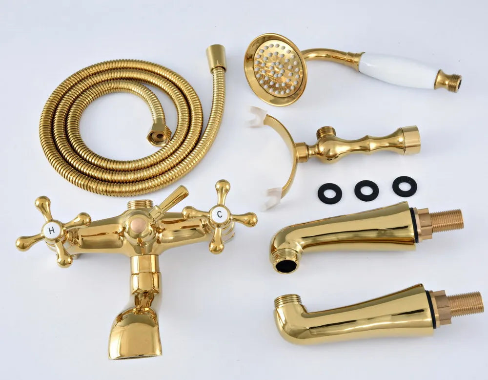 Elaina - Vintage Brass Bathtub Shower Tap Set