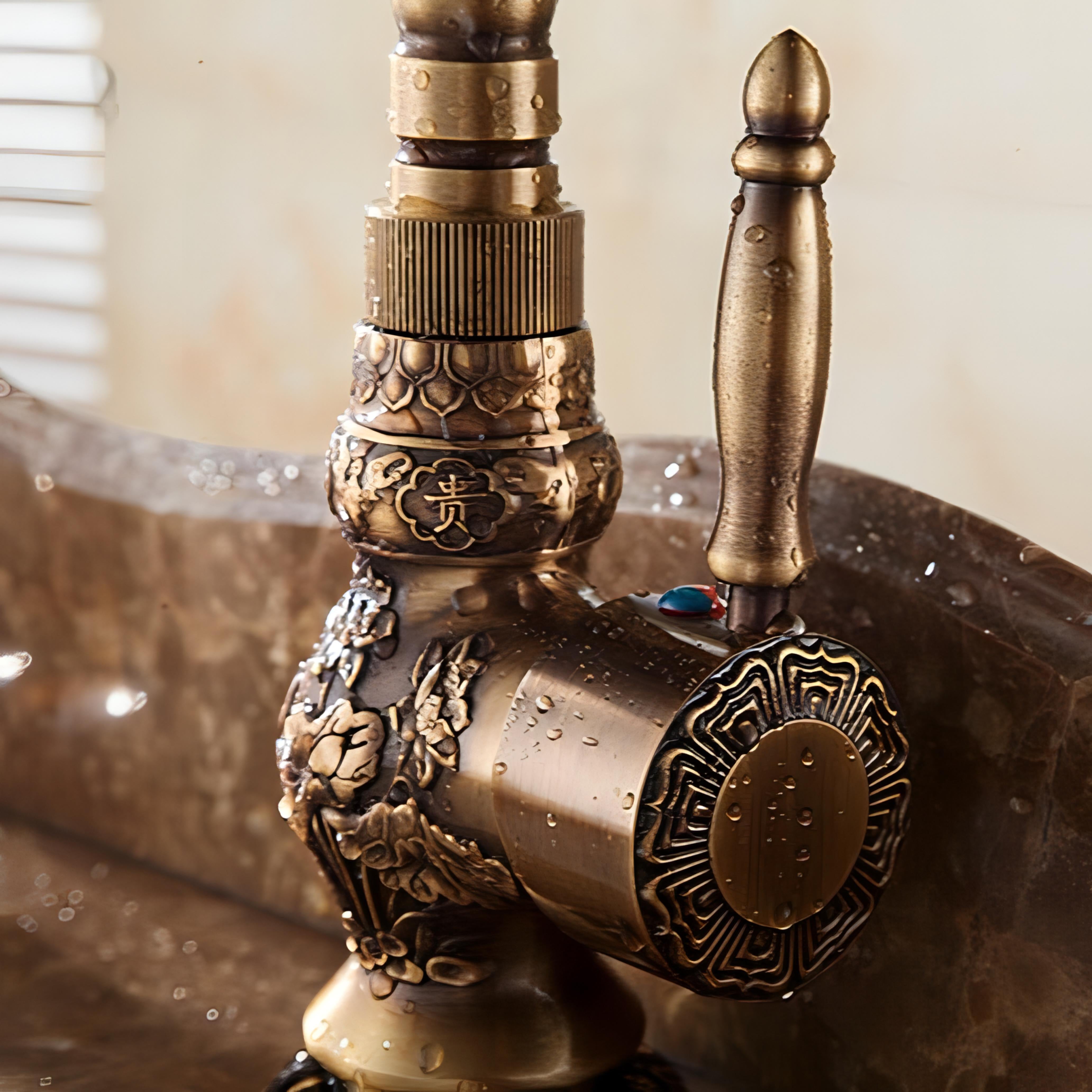 Osiris - Antique Brass Rotating Single Lever Mixer Basin Tap