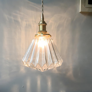 Zechariah - Cone Patterned Glass Pendant Ceiling Light