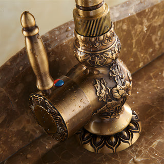 Osiris - Antique Brass Rotating Single Lever Mixer Basin Tap